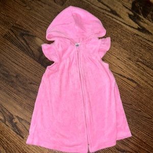Old navy girls pool coverup Terry cloth pink size 18-24m